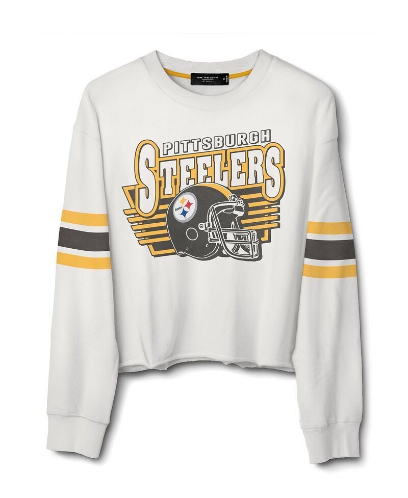ジャンクフードクロージング レディース アウター パーカー・スウェット Tシャツ フリース Junk Food Clothing Women's NFL Pittsburgh Steelers Kickoff Crop Crew Fleece Sweatshirt Pittsburgh Steelers|ReVida 店