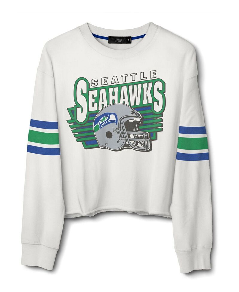ジャンクフードクロージング レディース アウター パーカー・スウェット シャツ フリース Junk Food Clothing Women's NFL Seattle Seahawks Kickoff Crop Crew Fleece Sweatshirt Seattle Seahawks|ReVida 店