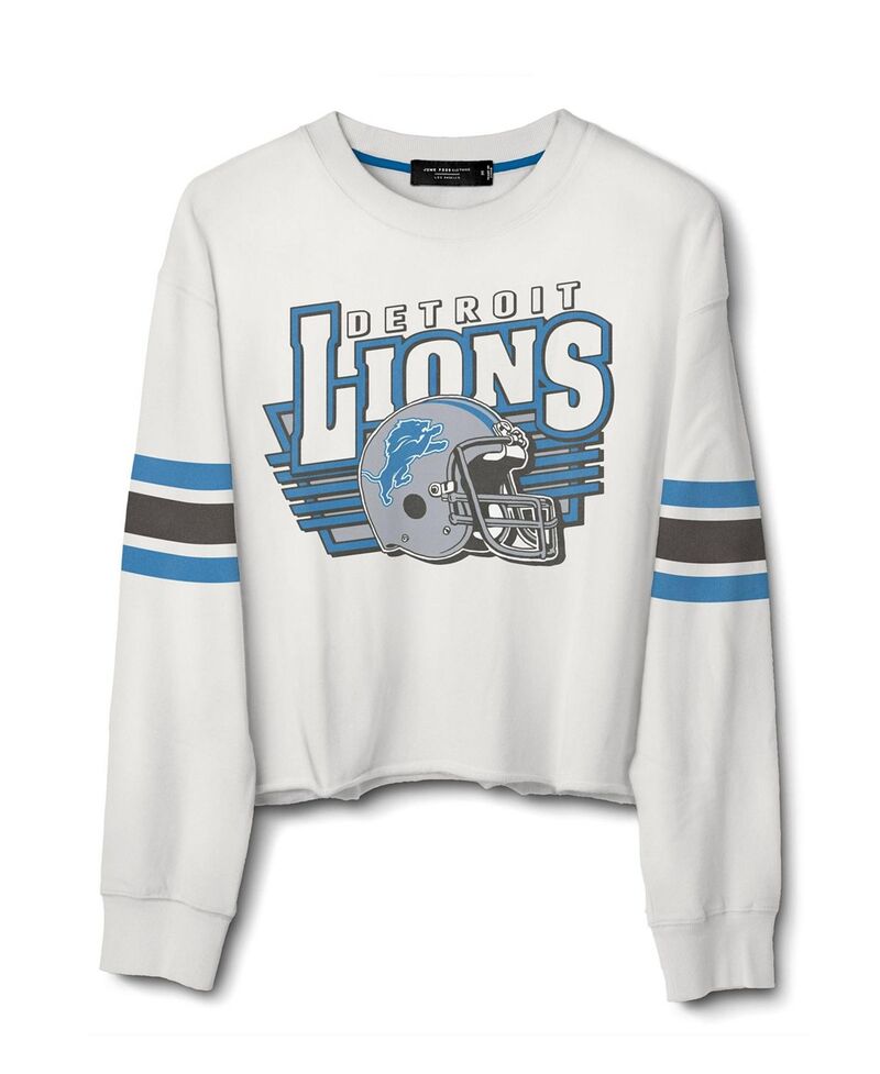 ジャンクフードクロージング レディース アウター パーカー・スウェット シャツ フリース Junk Food Clothing Women's NFL Detroit Lions Kickoff Crop Crew Fleece Sweatshirt Detroit Lions|ReVida 店