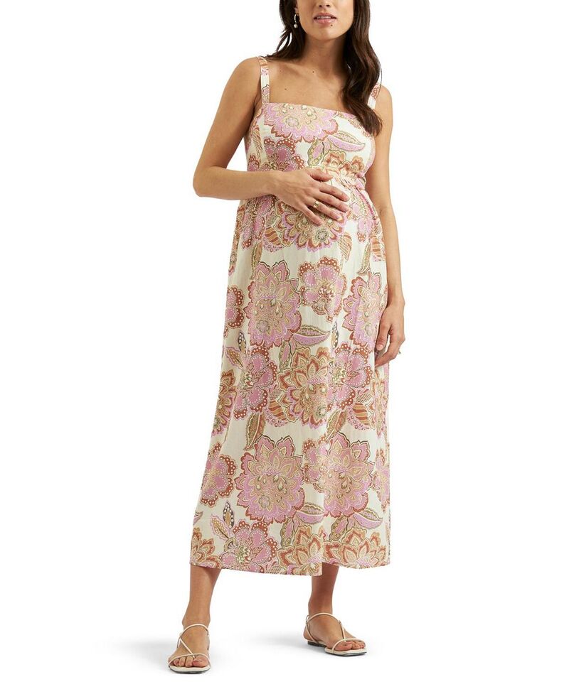 ライプマタニティ レディース トップス 衣装 リネン Ripe Maternity Hope Tie Back Linen Dress Beige ベージュ