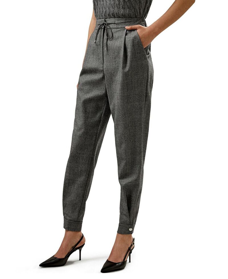 リリー絹地 レディース ボトムス 心地よいズボン下 LILYSILK Glen Flex Worsted Trousers Glen Check 読み合わせる
