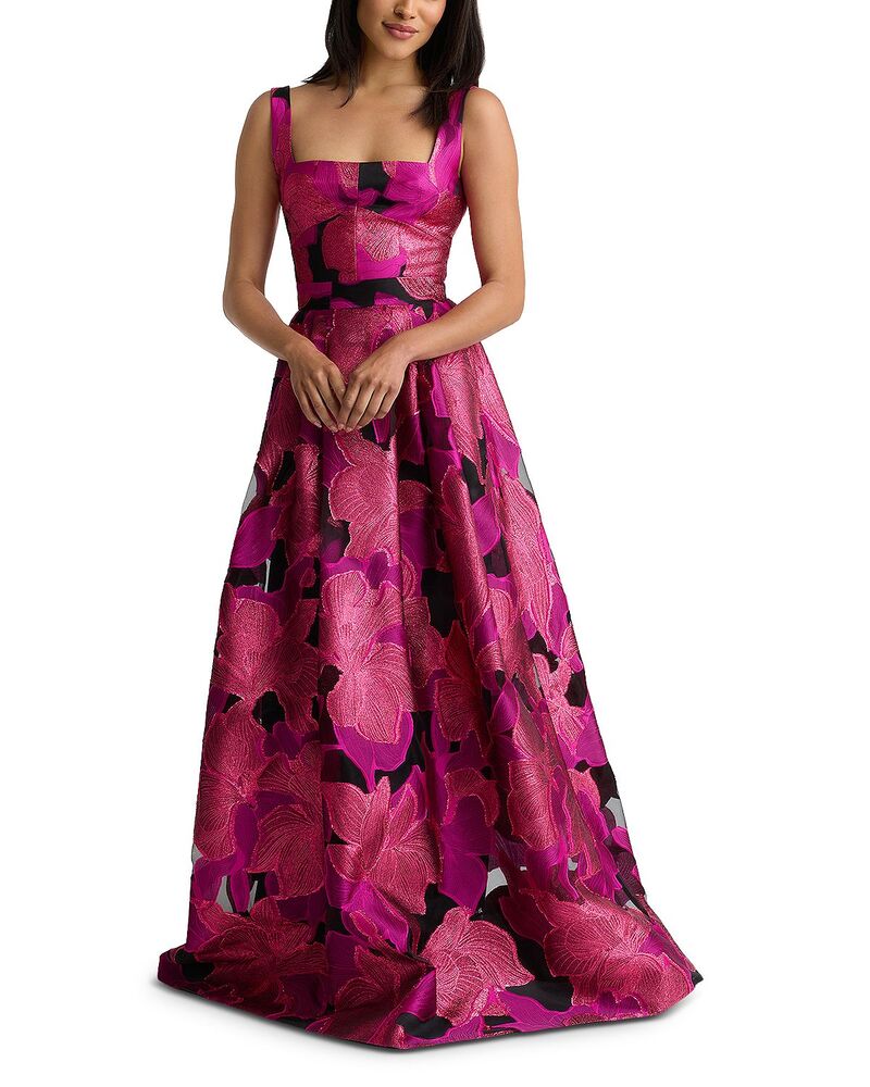 仙ジョン レディース トップス 衣装 御花柄 御花 St. John Floral Burnout Organza Gown Hot Pink サクラ色