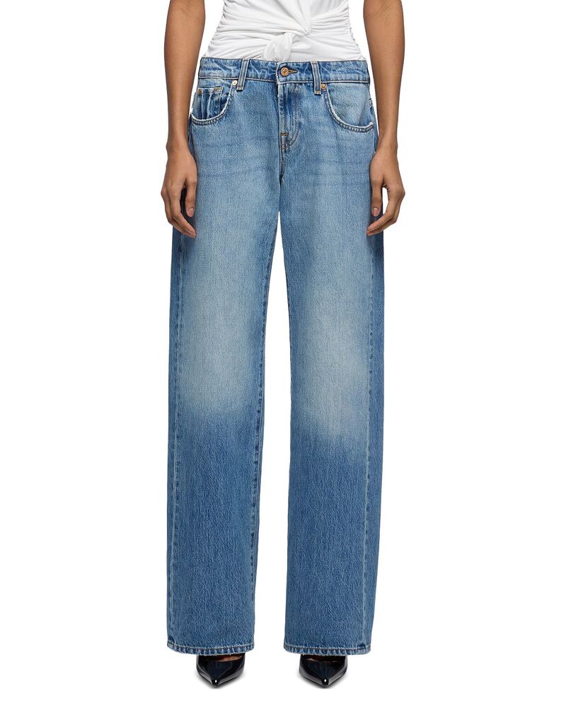 セブンフォーオールマンカインド レディース ボトムス デニムパンツ ローライズ ジーンズ 7 For All Mankind Low Rise Straight Jeans in Shadowcrest|ReVida 店