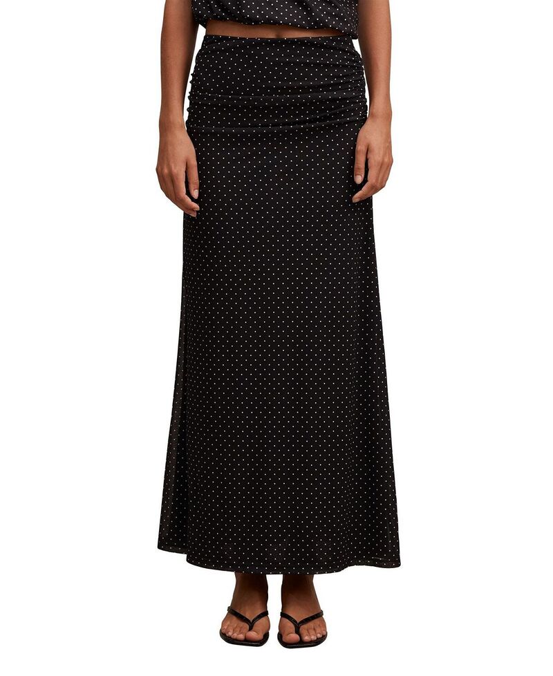 エバーニュー レディース 下つ方スコート マキシ Ever Newomen\u0027s Mimi Flute Maxi Skirt Black Elstone Spot Co-Ord 黒いこと
