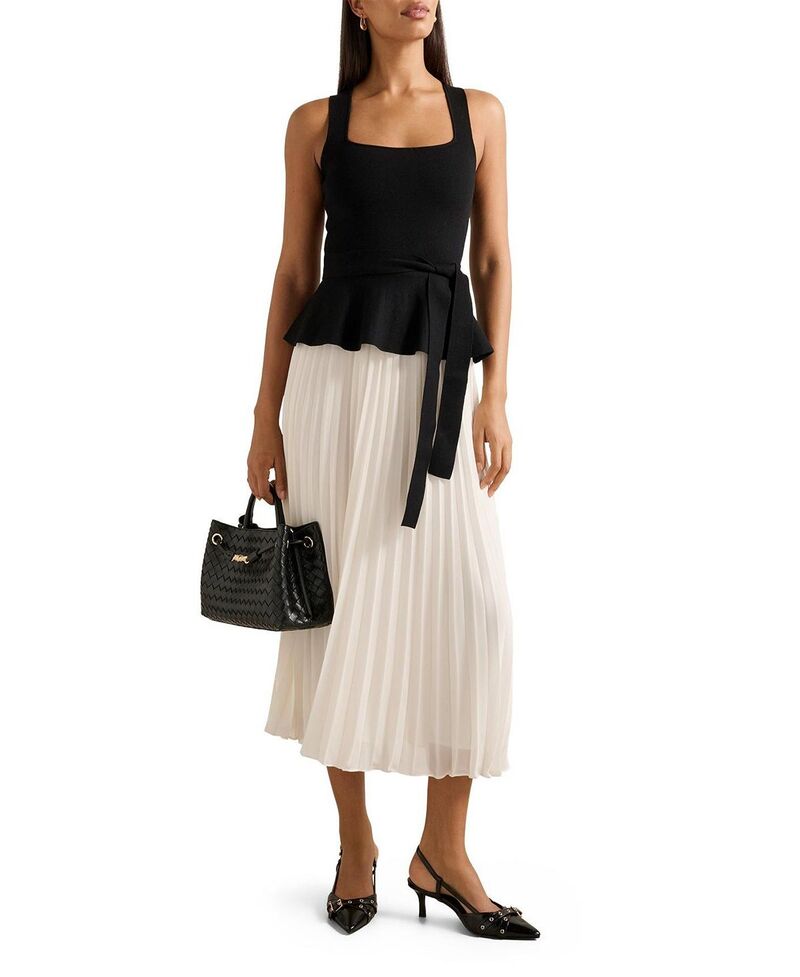 エバーニュー レディース トップス 衣装 Ever Newomen\u0027s Peony Pleat Mixedress Mono