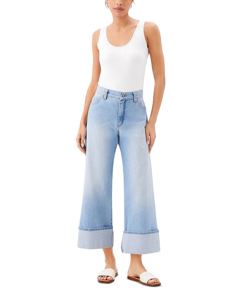 カレンケーン レディース ボトムス ジーンズズボン下 ワイドレッグ クロップド デニム Karen Kane High Rise Cropped Wide Leg Jeans インチ Denim ジーンズ