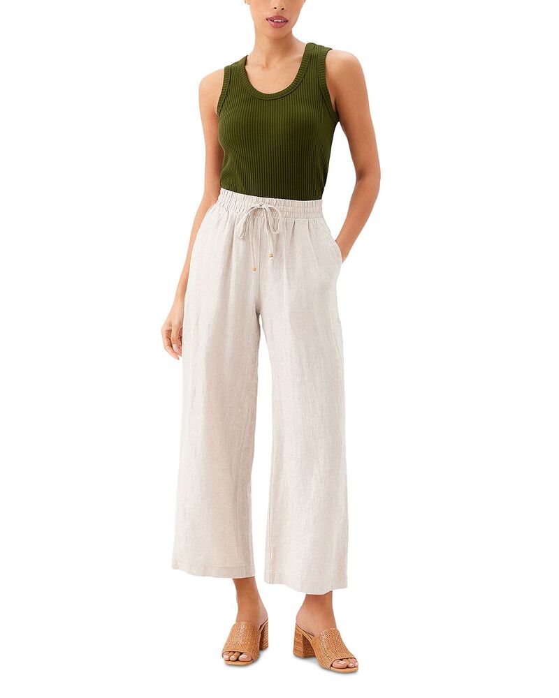 カレンケーン レディース ボトムス カジュアルパンツ リネン Karen Kane Drawstring Linen Pants Oatmeal オートミール｜ReVida 店