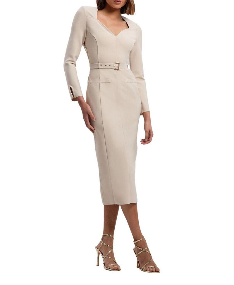 カレンミレン レディース トップス 衣装 MIDI Karen Millen Figure Form Bandage Belted Midi Dresstone 石ころ