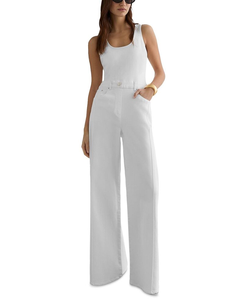 レイス レディース トップス 飛び降りる背広 REISS Rose Scoop Neck Jumpsuit Cream 皮膚軟化剤