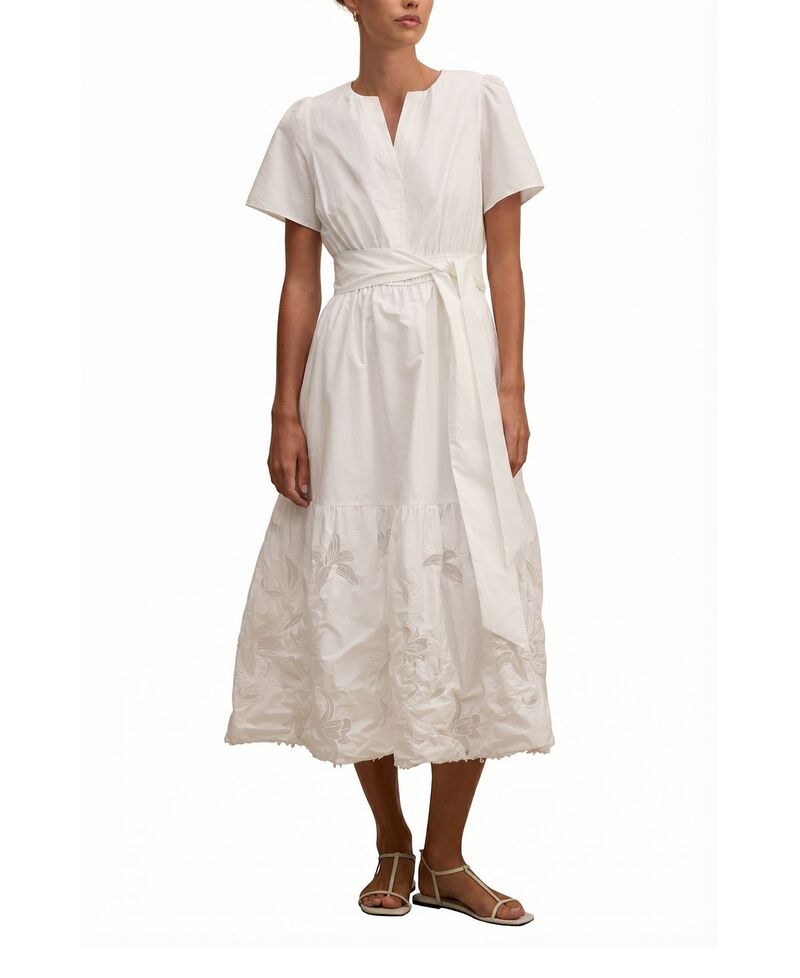 エバーニュー レディース トップス 衣装 MIDI 刺しゅう Ever Newomen\u0027s Matilda Embroidered Tie Midi Dress Porcelain
