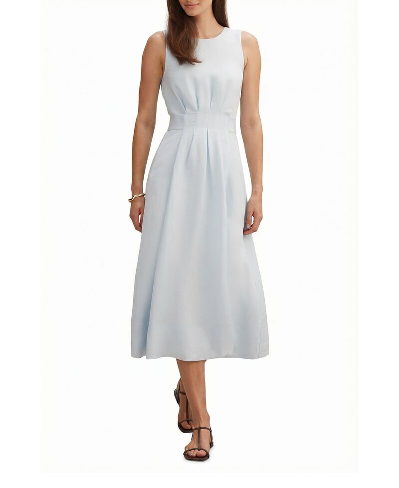 エバーニュー レディース トップス 衣装 MIDI ノースリーブ リネン Ever Newomen\u0027s Rosie Linen Sleeveless Tuck Midi Dress Cooling Spray