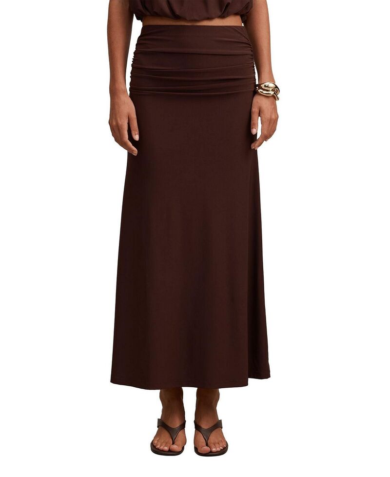 エバーニュー レディース 下つ方スコート マキシ Ever Newomen\u0027sutton Flute Maxi Skirt Milk Chocolate Co-Ord 黒茶