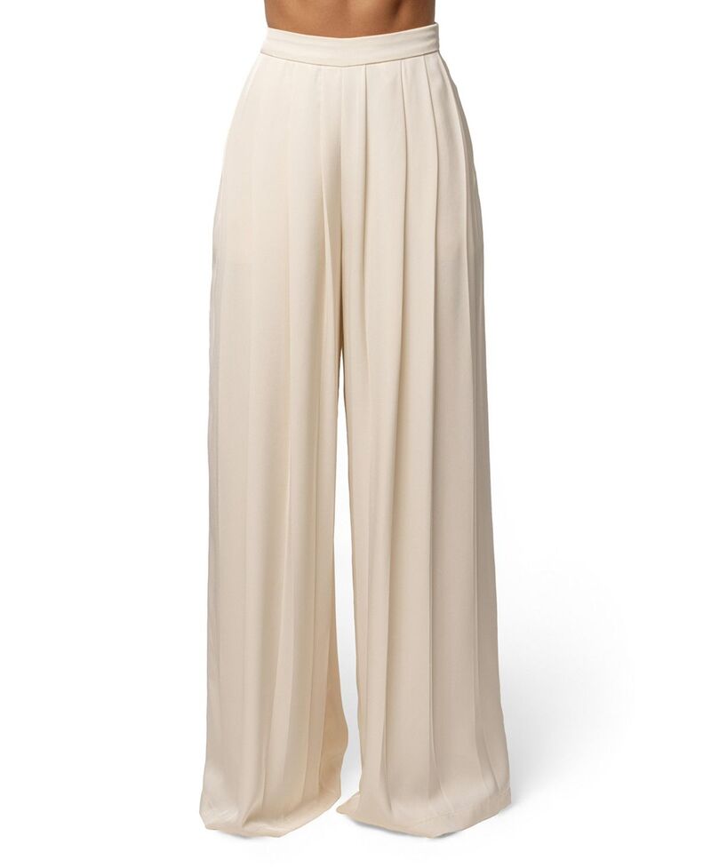 ジェイラックスレーベル レディース ボトムス カジュアルパンツ ワイドレッグ プリーツ JLUXLABEL Clara Wide Leg Pleated Trousers Buttercream｜ReVida 店