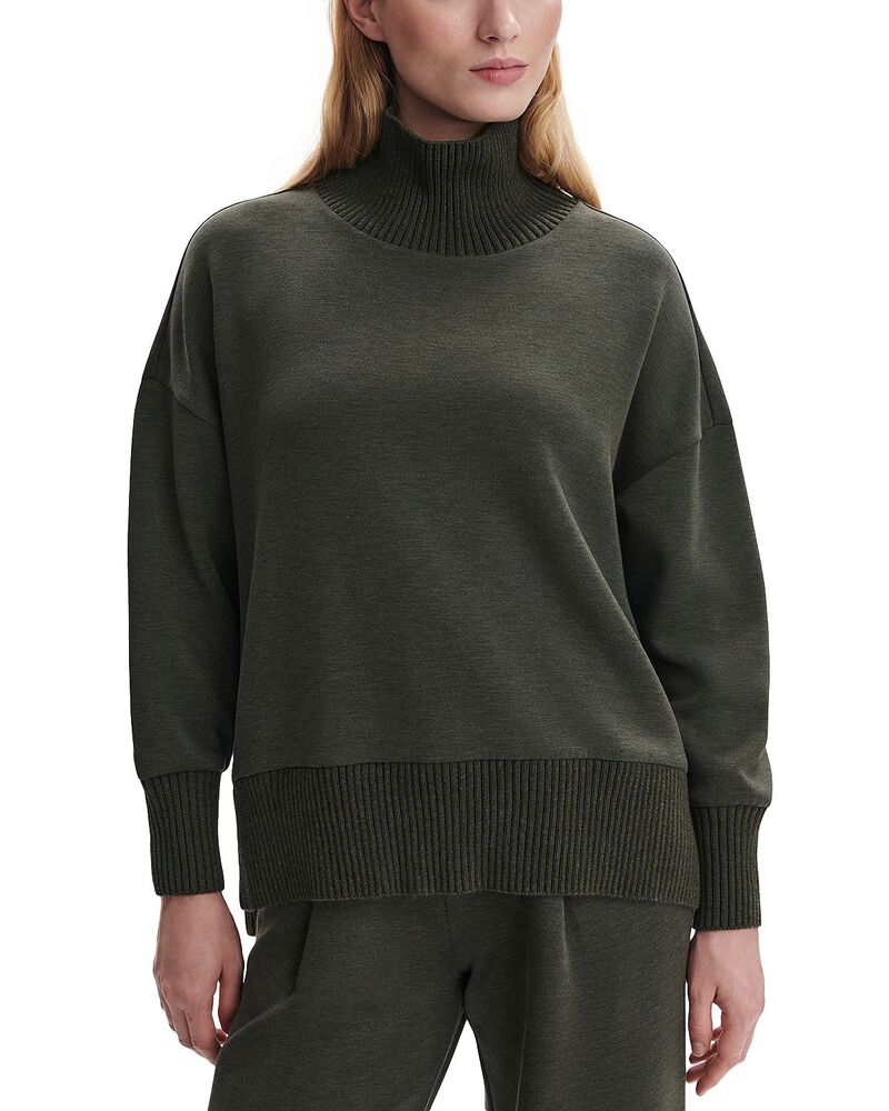 バーレイ レディース アウター パーカー・スウェット ハイネック シャツ Varley Barker High Neck Sweatshirt Olive Marl マール|ReVida 店