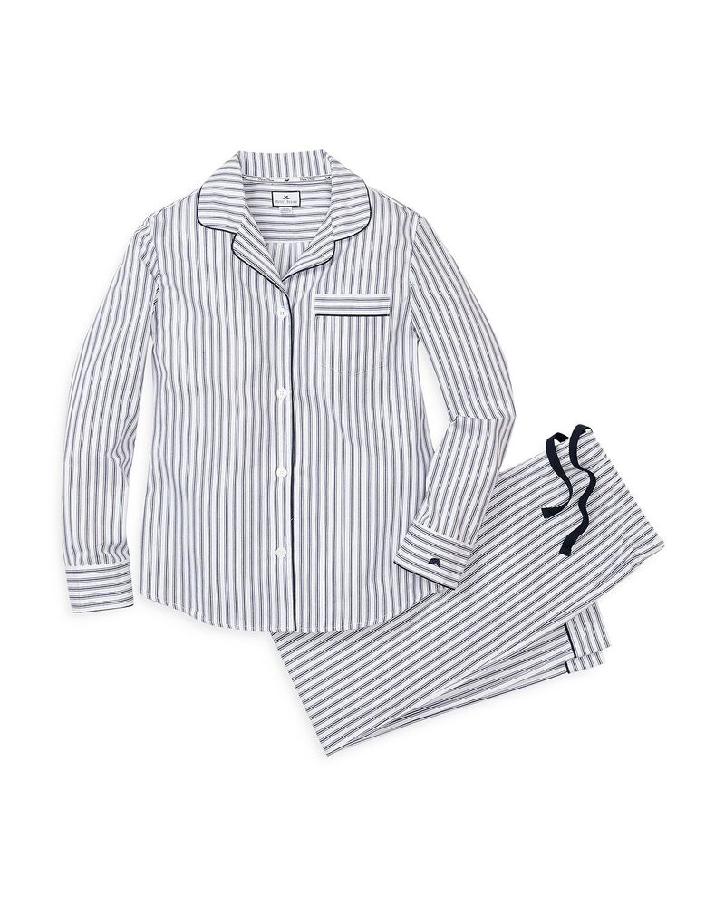プティットプリュム レディース アンダーお召しもの ナイト爵お召しもの 綿織物 Petite Plume French Ticking Cotton Pajama Set Navy 米国海軍