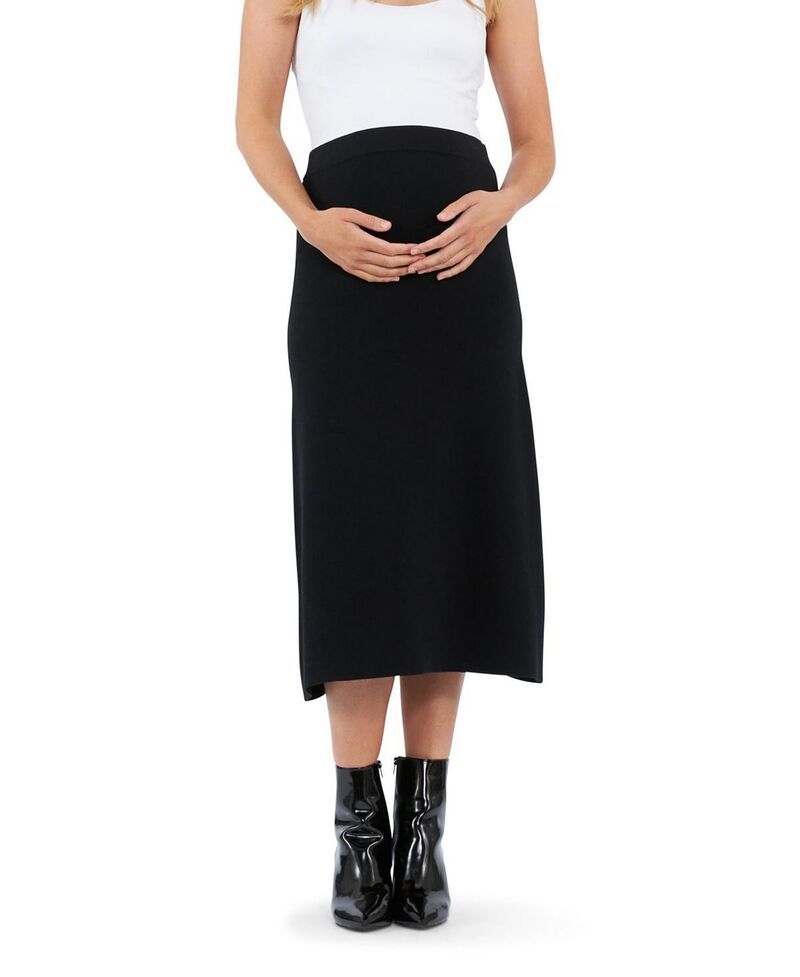 ライプマタニティ レディース 下つ方スコート A 生産ライン 編み物 Ripe Maternity A-Line Knit Skirt Black 黒いこと