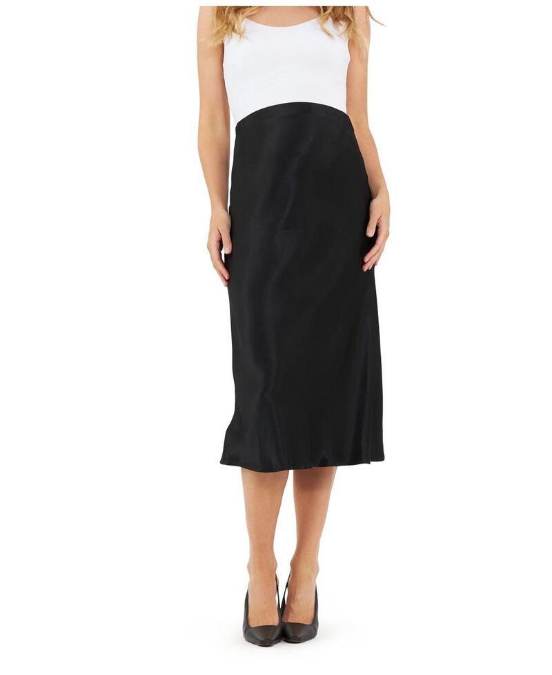 ライプマタニティ レディース 下つ方スコート 繻子 Ripe Maternity Crystal Satin Skirt Black 黒いこと
