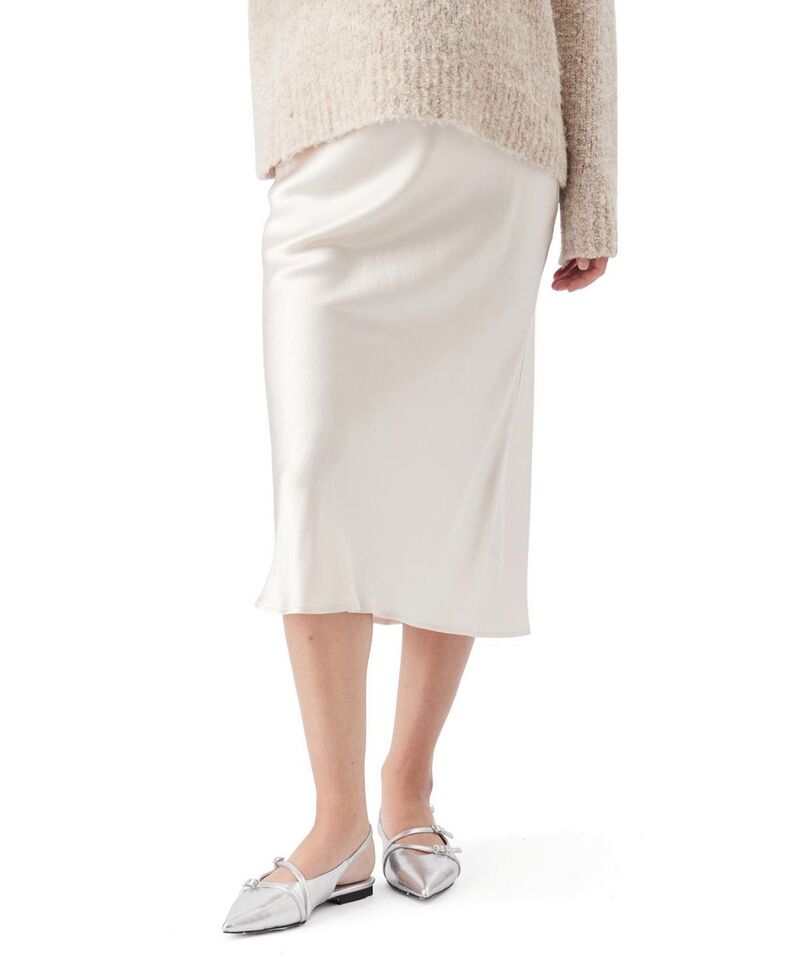 ライプマタニティ レディース 下つ方スコート 繻子 Ripe Maternity Crystal Satin Skirt Oyster