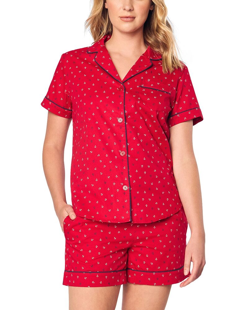 プティットプリュム レディース アウター パーカー・スウェット Petite Plume Anchors Away Pajama Set Red 赤いこと