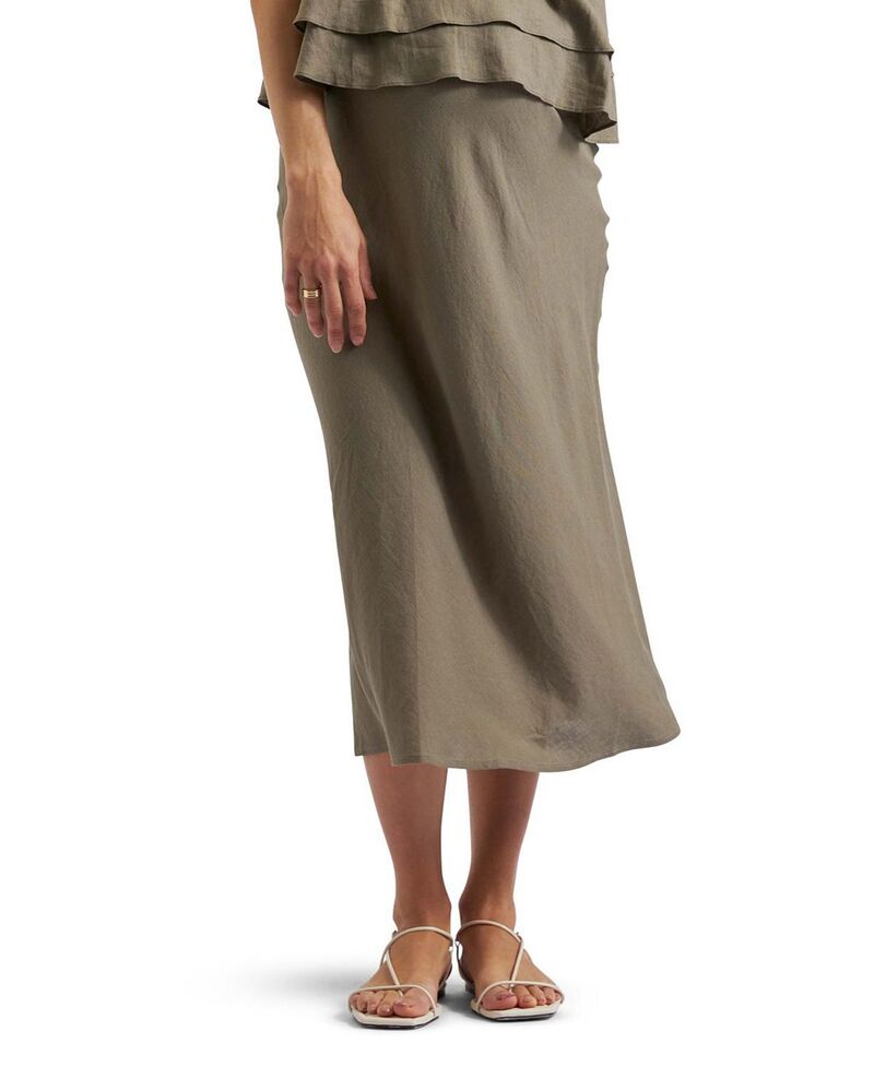 ライプマタニティ レディース ボトムスカート リネン Ripe Maternity Debbie Linen Skirt Olive オリーブ｜ReVida 店