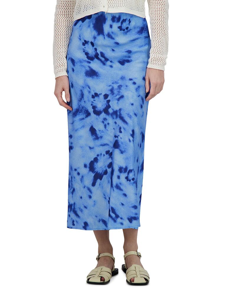 尖んがり レディース 下つ方スコート 繻子 Point Satin Slip Skirt Blue Tye Dye 青色