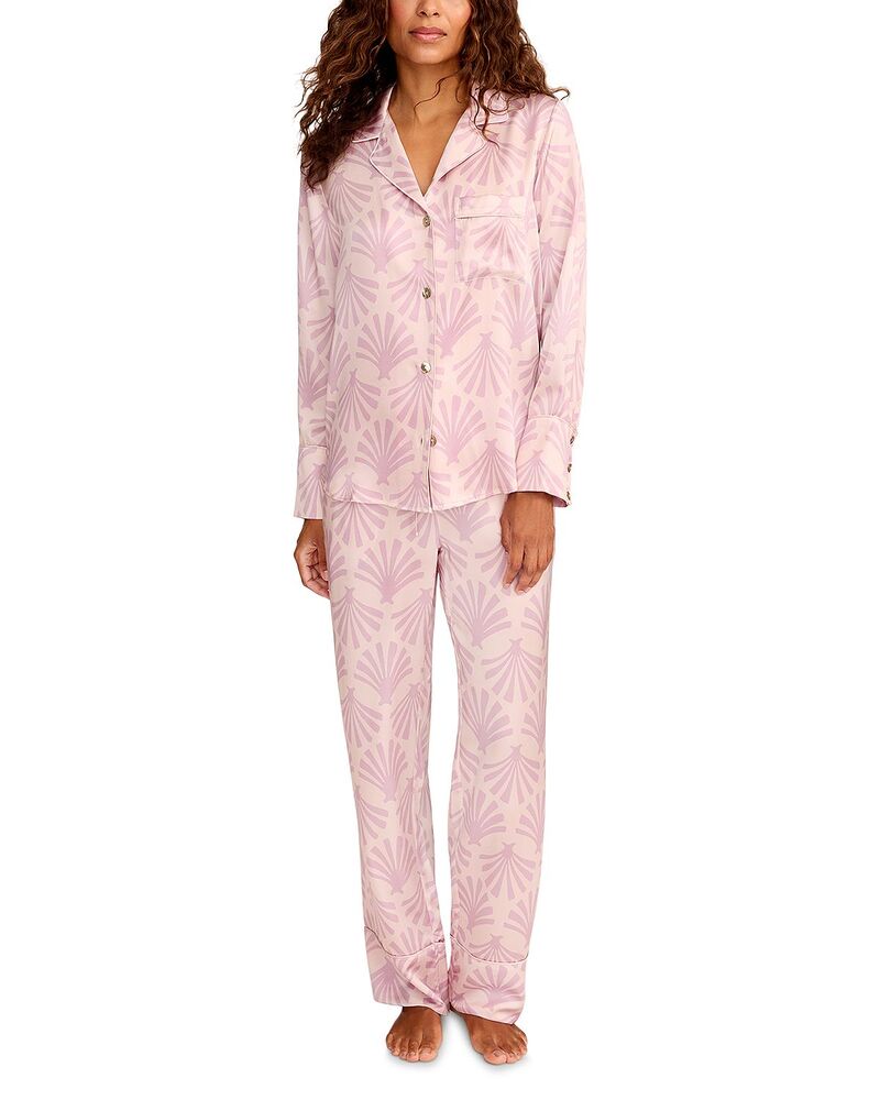 プティットプリュム レディース アンダーお召しもの ナイト爵お召しもの 絹地 Petite Plume Silk Pajama Set Pink サクラ色