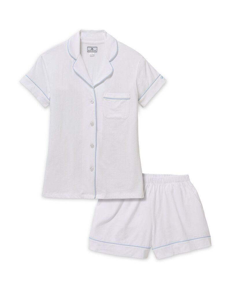 プティットプリュム レディース アウター パーカー・スウェット Petite Plume Piped Short Sleeve Short Pajama Set White 白いこと
