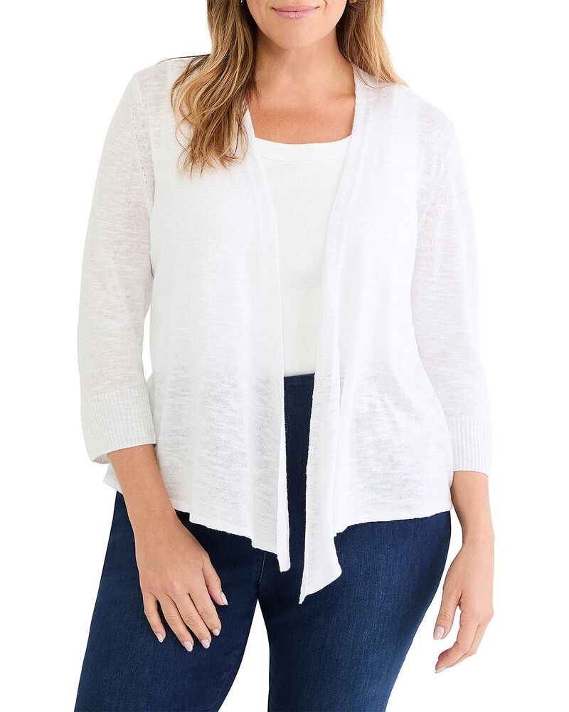 ニックアンドゾー 足し加える レディース アウター ジレー 編み物 NIC+ZOE Pluslub Knit 4 Way Cardigan Paper White 白いこと