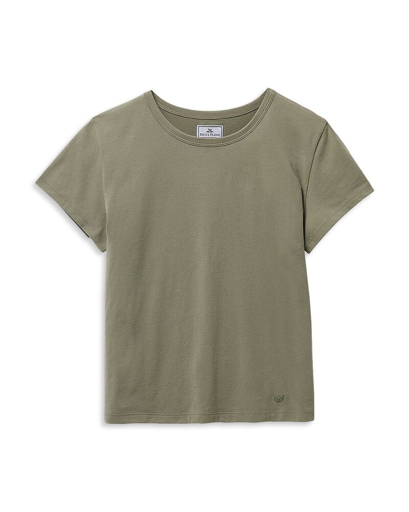 プティットプリュム レディース アウター パーカー・スウェット プルオーバー 綿織物 Petite Plume Pima Cotton Short Sleeve Pajama Tee Green 緑であること