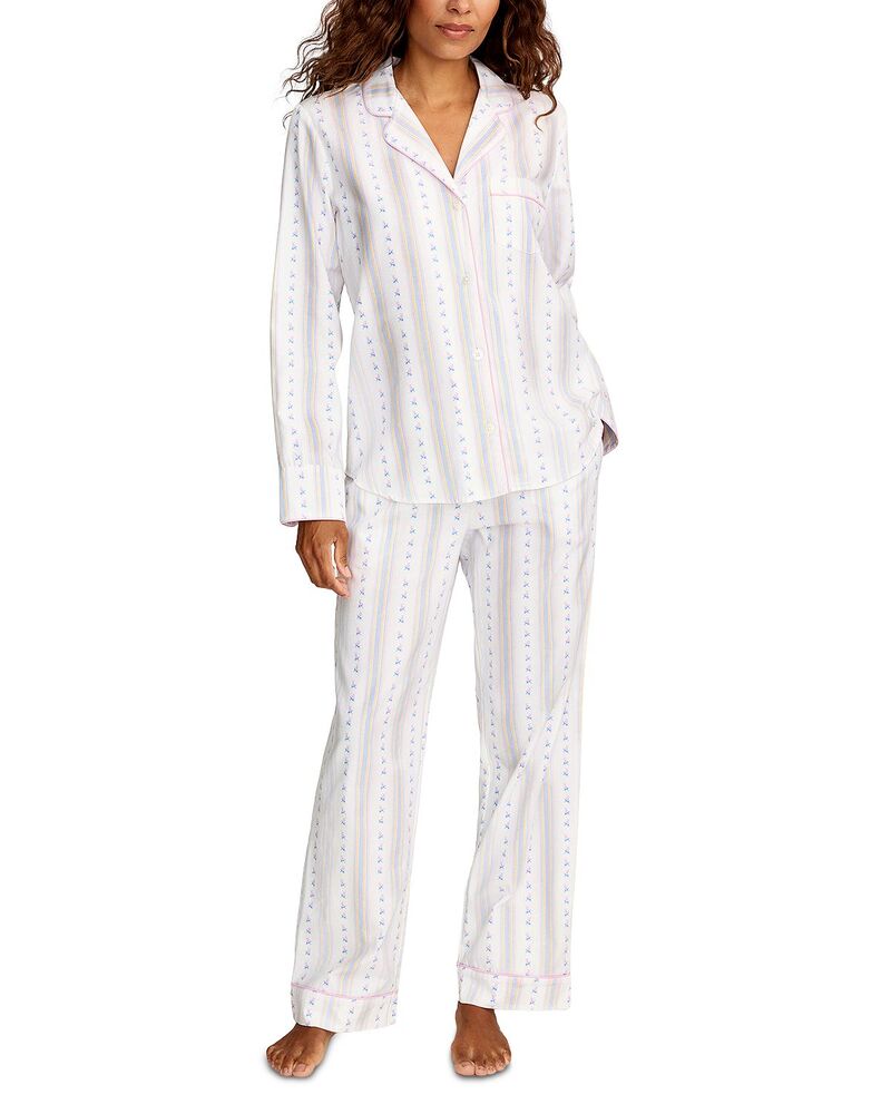プティットプリュム レディース アウター パーカー・スウェット ズボン下 プルオーバー Petite Plume Shirt \u0026 Pants Pajama Set インチ Cottage Stripe White 白いこと