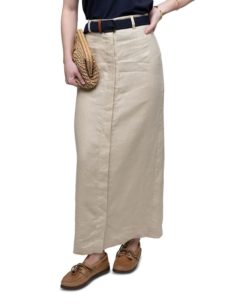 尖んがり レディース 下つ方スコート リネン Point Linen Sheath Skirt Ecru エクリュ
