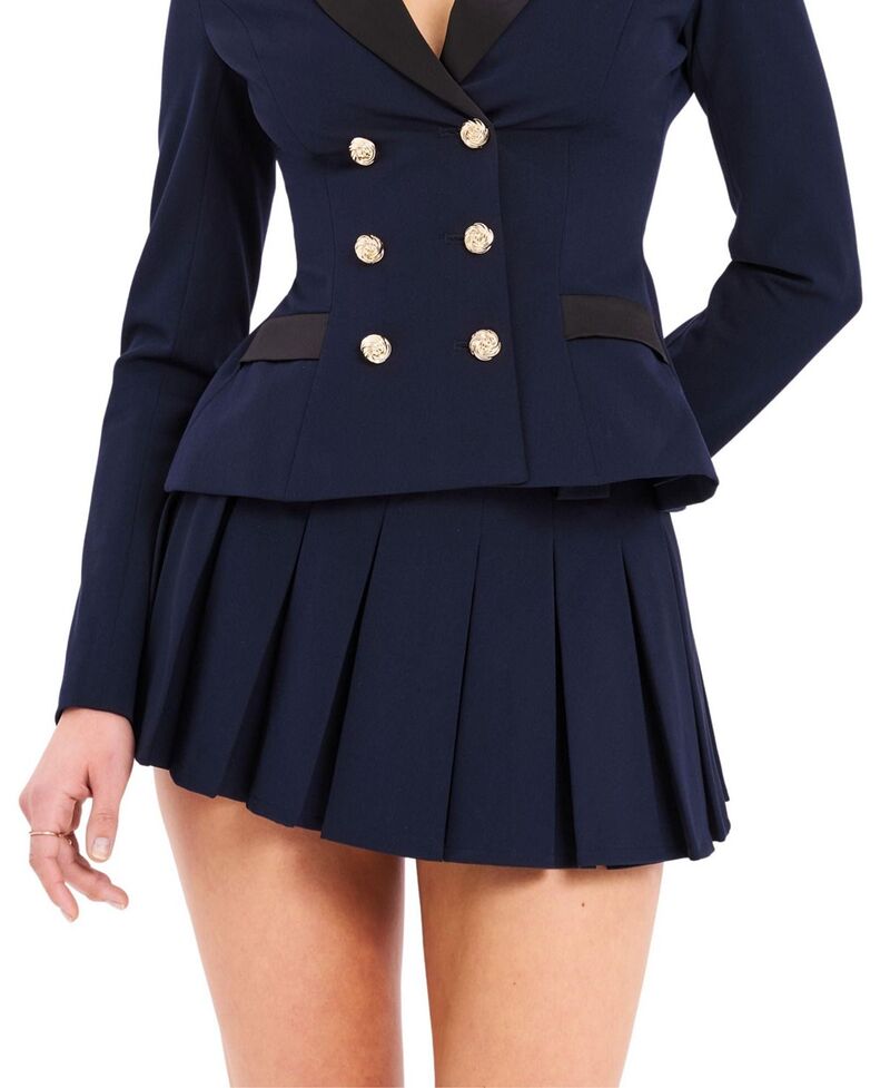 し損ない倶楽部 レディース 下つ方スコート 筋目 ミニ Miss Circle Nasya Pleated Mini Skort Navy Blue 米国海軍
