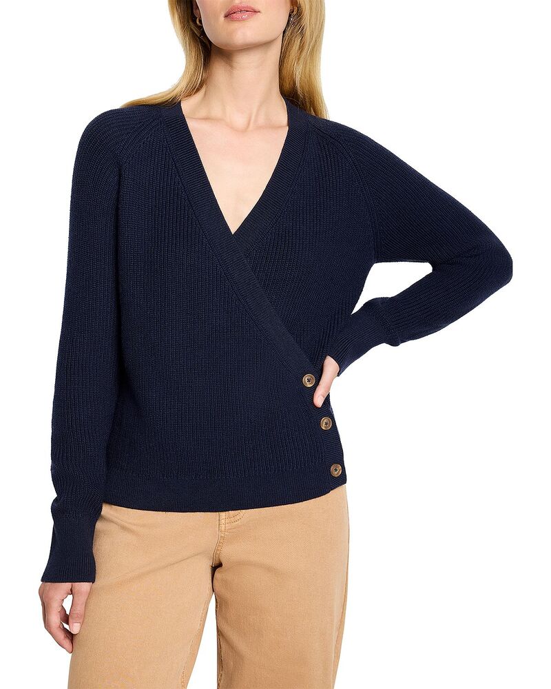 ニックプラスゾーイ レディース アウター 編み物・スウェーター NIC+ZOE Shaker Stitch Wrap Sweater Dark Indigo インディゴ