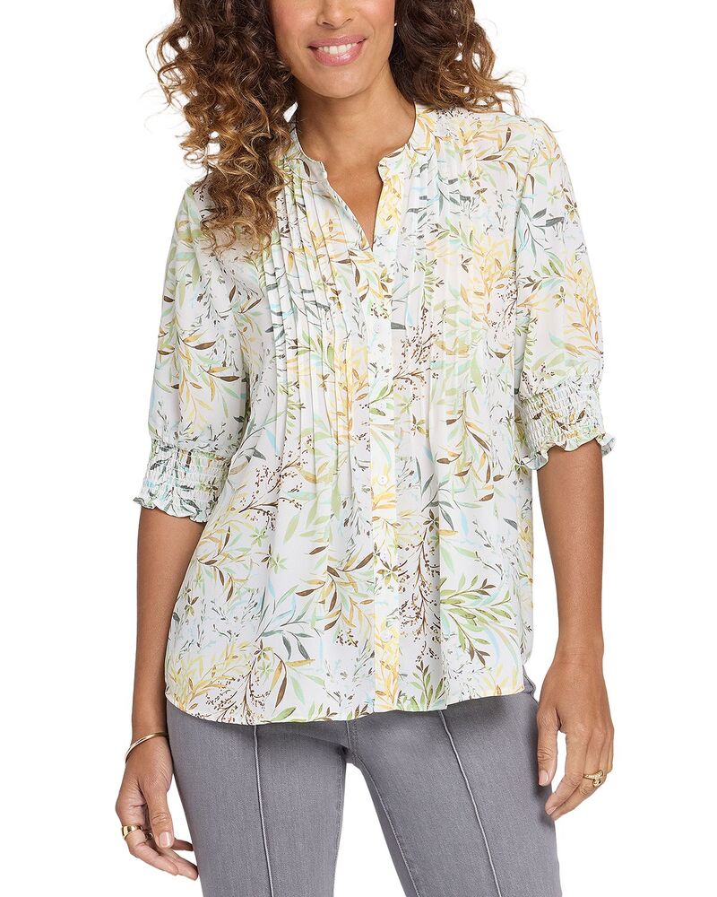 エヌワイディージェイ レディース トップス プルオーバー 御花柄 筋目 刷り上げる 御花 NYDJ Floral Print Pleated Peasantop Chateau Jardin