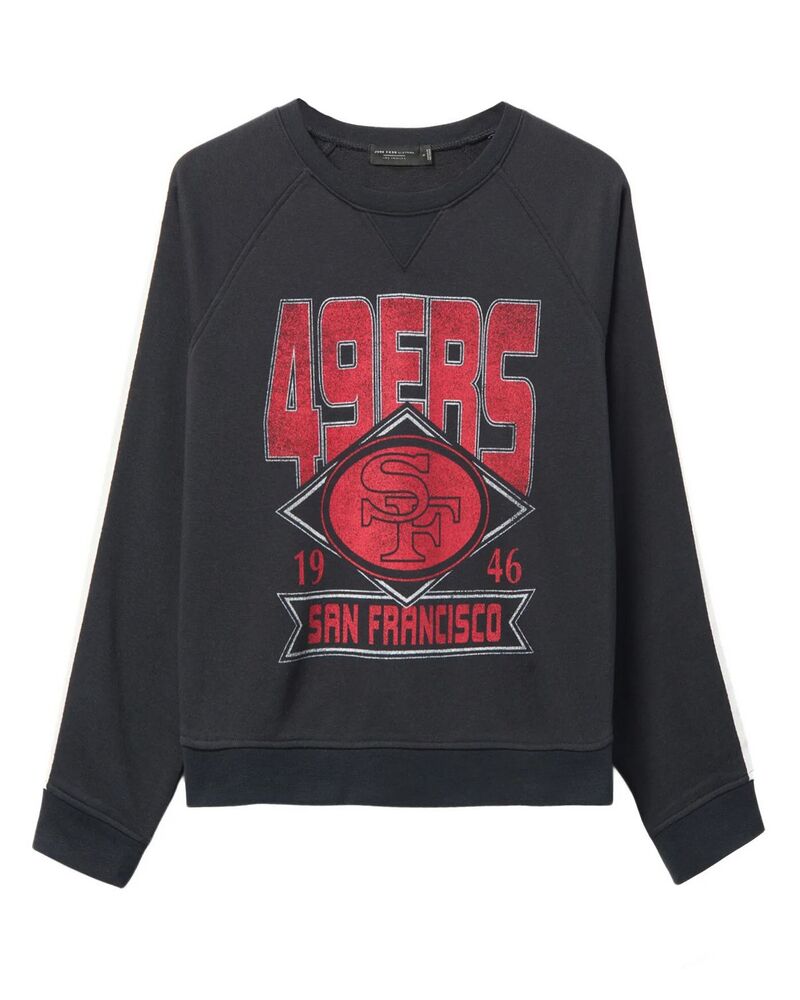 ジャンクフードクロージング レディース トップス プルオーバー Junk Food Clothing Women\u0027s NFL San Francisco 49ers Overtime Crew True Black 黒いこと