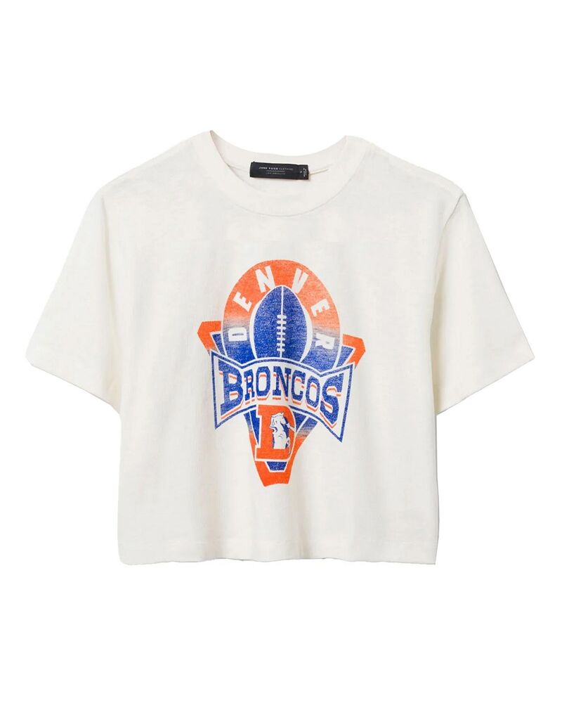 ジャンクフードクロージング レディース トップス プルオーバー モックネック Junk Food Clothing Women\u0027s NFL Denver Broncos Mock Neck Crop Tee White 白いこと