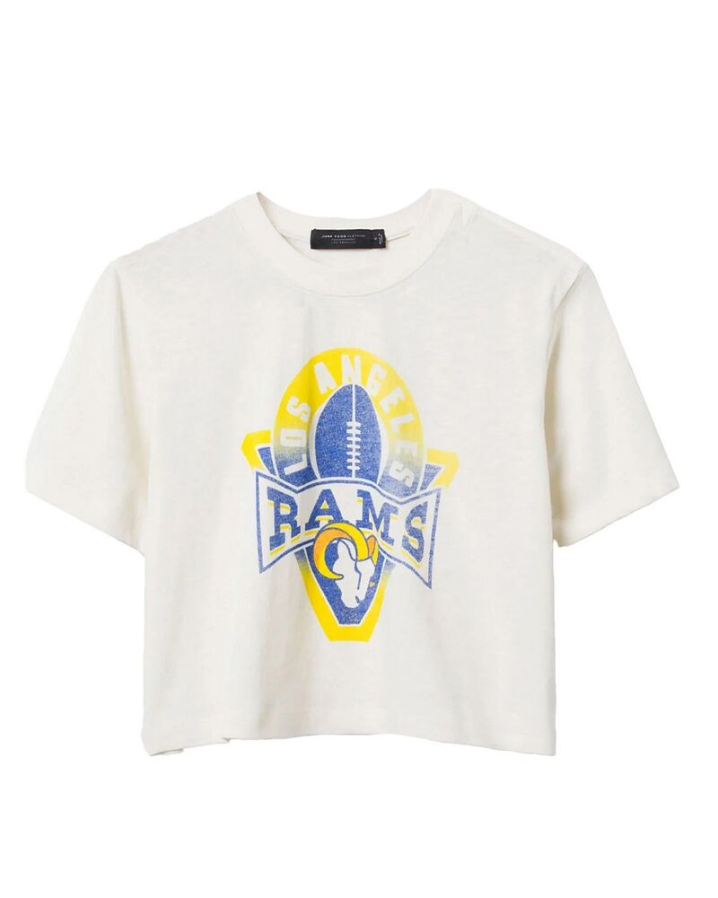 ジャンクフードクロージング レディース トップス プルオーバー モックネック Junk Food Clothing Women\u0027s NFLos Angeles Rams Mock Neck Crop Tee White 白いこと