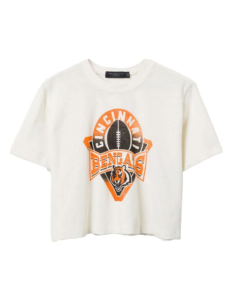 ジャンクフードクロージング レディース トップス プルオーバー モックネック Junk Food Clothing Women\u0027s NFL Cincinnati Bengals Mock Neck Crop Tee White 白いこと