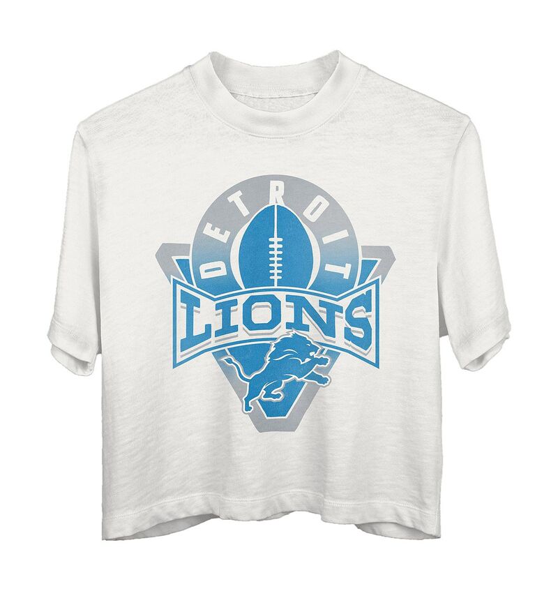 ジャンクフードクロージング レディース トップス プルオーバー モックネック Junk Food Clothing Women\u0027s NFL Detroit Lions Mock Neck Crop Tee White 白いこと