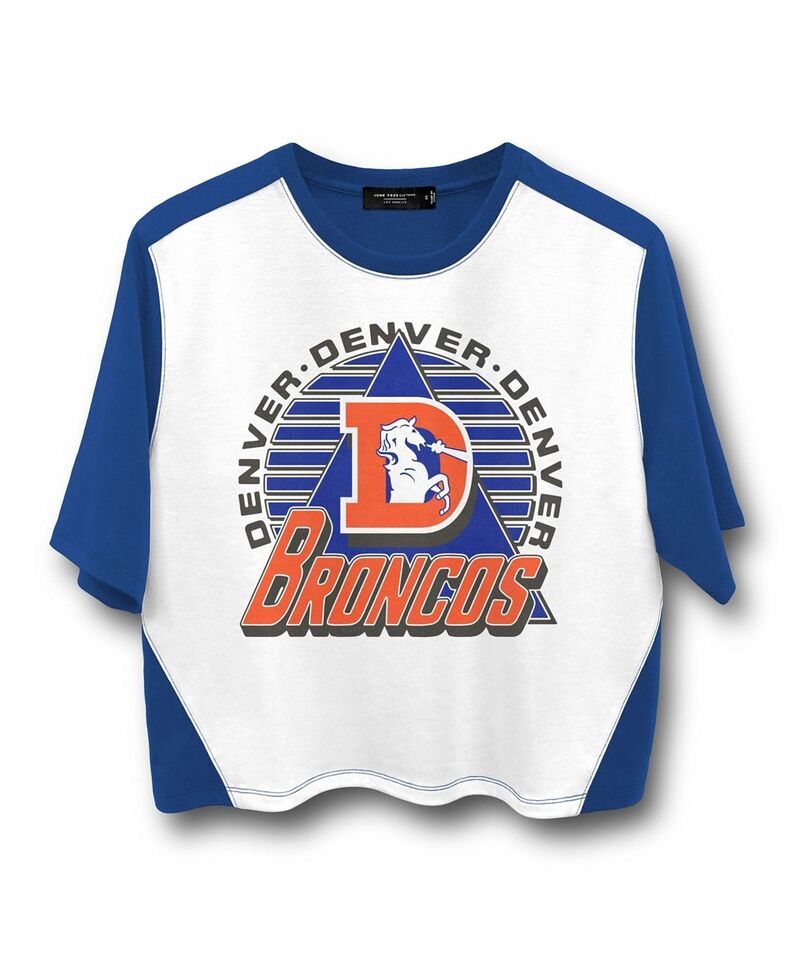 ジャンクフードクロージング レディース トップス プルオーバー Junk Food Clothing Women\u0027s NFL Denver Broncos Color Block Crop Tee White 白いこと