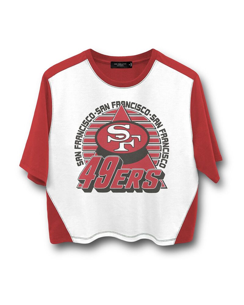 ジャンクフードクロージング レディース トップス プルオーバー Junk Food Clothing Women\u0027s NFL San Francisco 49ers Color Block Crop Tee White 白いこと