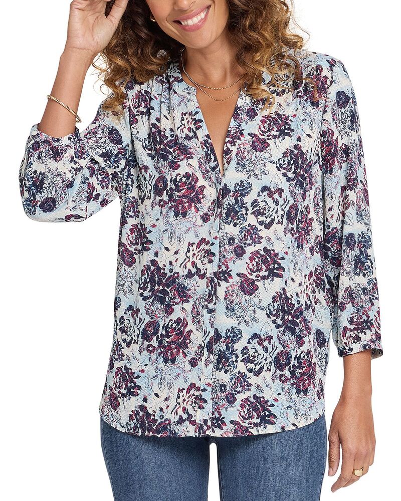 エヌワイディージェイ レディース トップス プルオーバー トップ NYDJ Pintuck Blouse Ballad Abloom