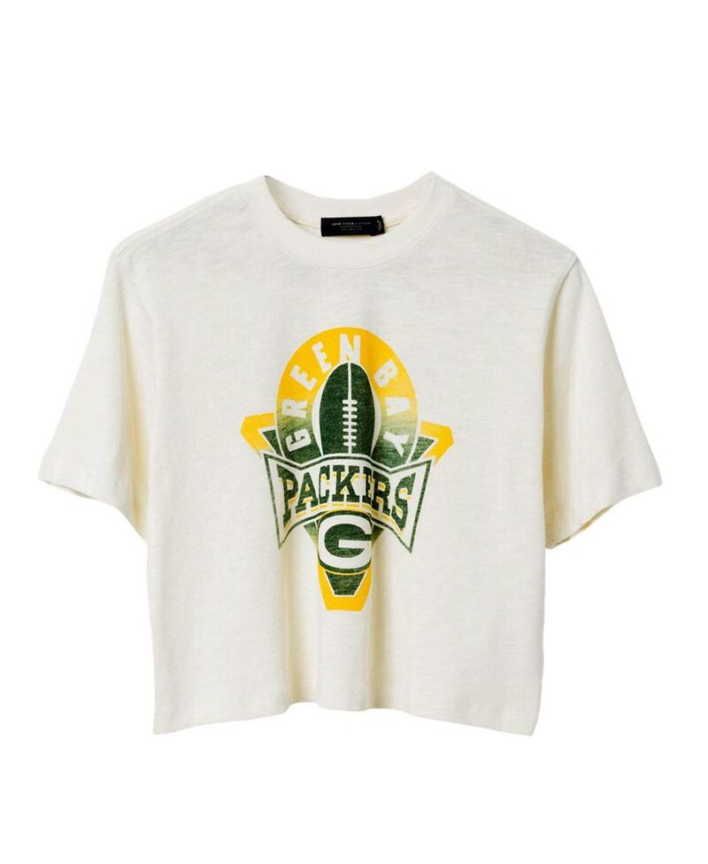 ジャンクフードクロージング レディース トップス プルオーバー モックネック Junk Food Clothing Women\u0027s NFL Green Bay Packers Mock Neck Crop Tee White 白いこと