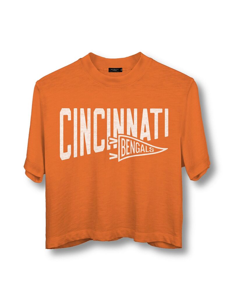 ジャンクフードクロージング レディース トップス プルオーバー モックネック Junk Food Clothing Women\u0027s NFL Cincinnati Bengals Dual Threat Mock Neck Crop Tee Orange オレンジ色