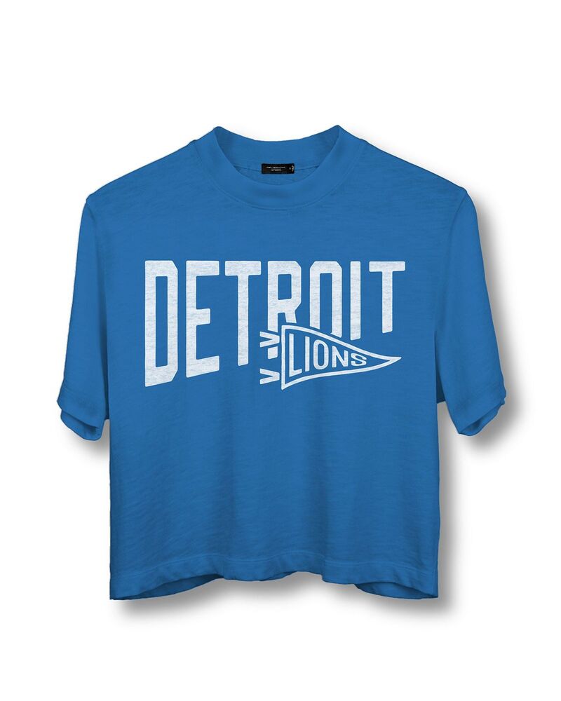 ジャンクフードクロージング レディース トップス プルオーバー モックネック Junk Food Clothing Women\u0027s NFL Detroit Lions Dual Threat Mock Neck Crop Tee Lions Blue 青み