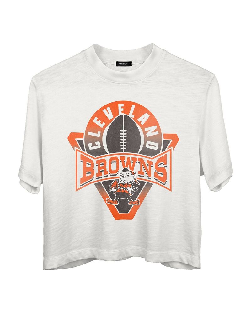 ジャンクフードクロージング レディース トップス プルオーバー モックネック Junk Food Clothing Women\u0027s NFL Cleveland Browns Mock Neck Crop Tee White 白いこと