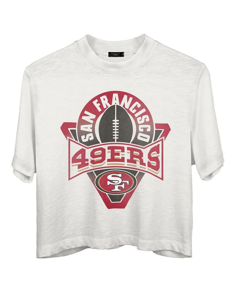 ジャンクフードクロージング レディース トップス プルオーバー モックネック Junk Food Clothing Women\u0027s NFL San Francisco 49ers Mock Neck Crop Tee White 白いこと