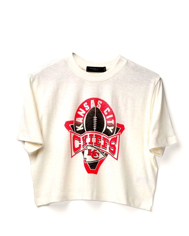 ジャンクフードクロージング レディース トップス プルオーバー モックネック Junk Food Clothing Women\u0027s NFL Kansas City Chiefs Mock Neck Crop Tee White 白いこと