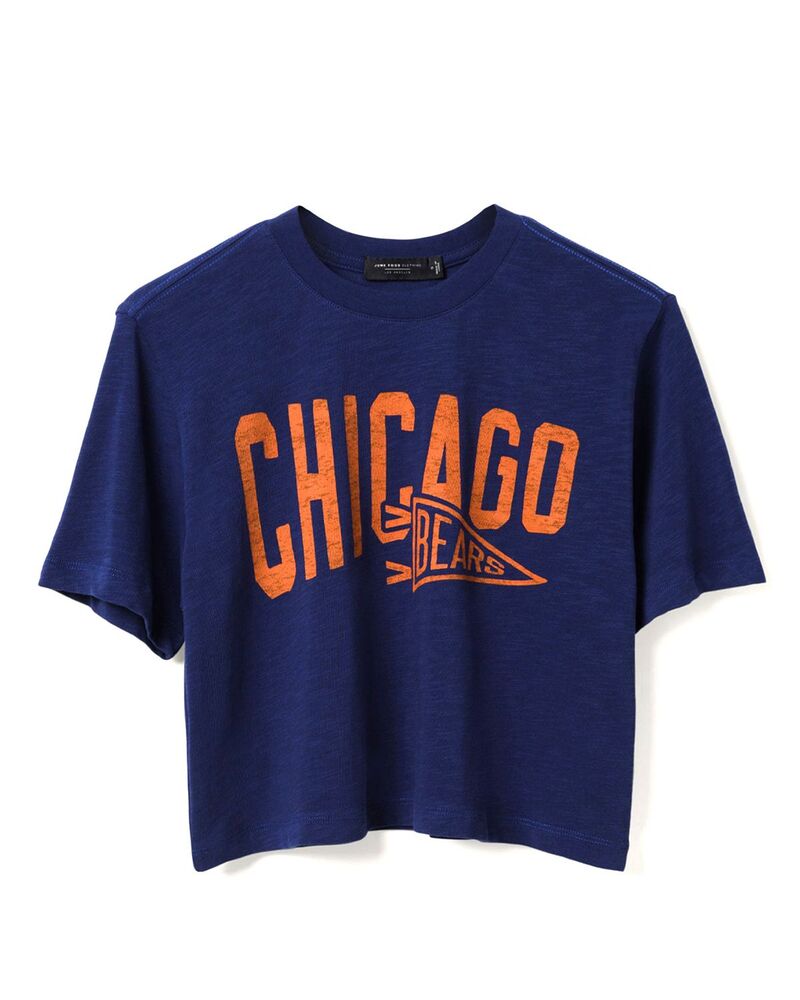 ジャンクフードクロージング レディース トップス プルオーバー モックネック Junk Food Clothing Women\u0027s NFL Chicago Bears Dual Threat Mock Neck Crop Tee Navy 米国海軍