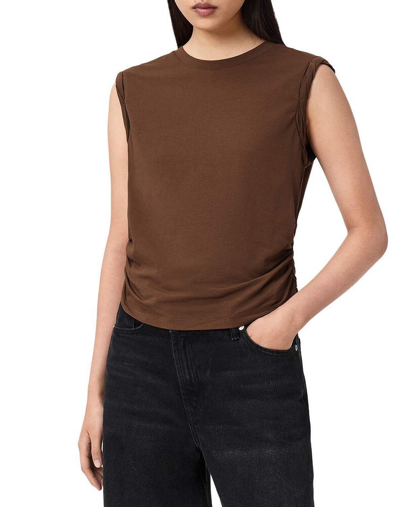 オールセインツ レディース トップス 貯蔵タンクいの一番 ALLSAINTS Westank Topecan Brown 赤銅色